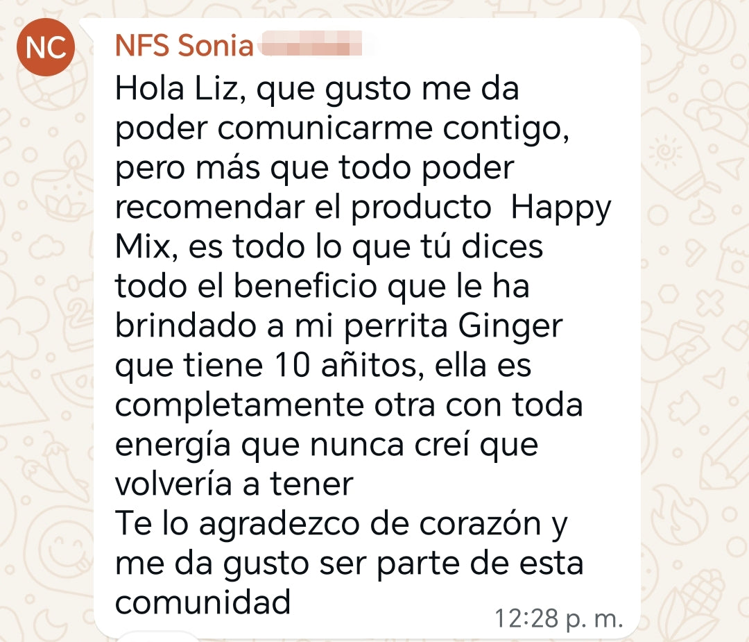 Testimonio NFS Sonia — HappyMix